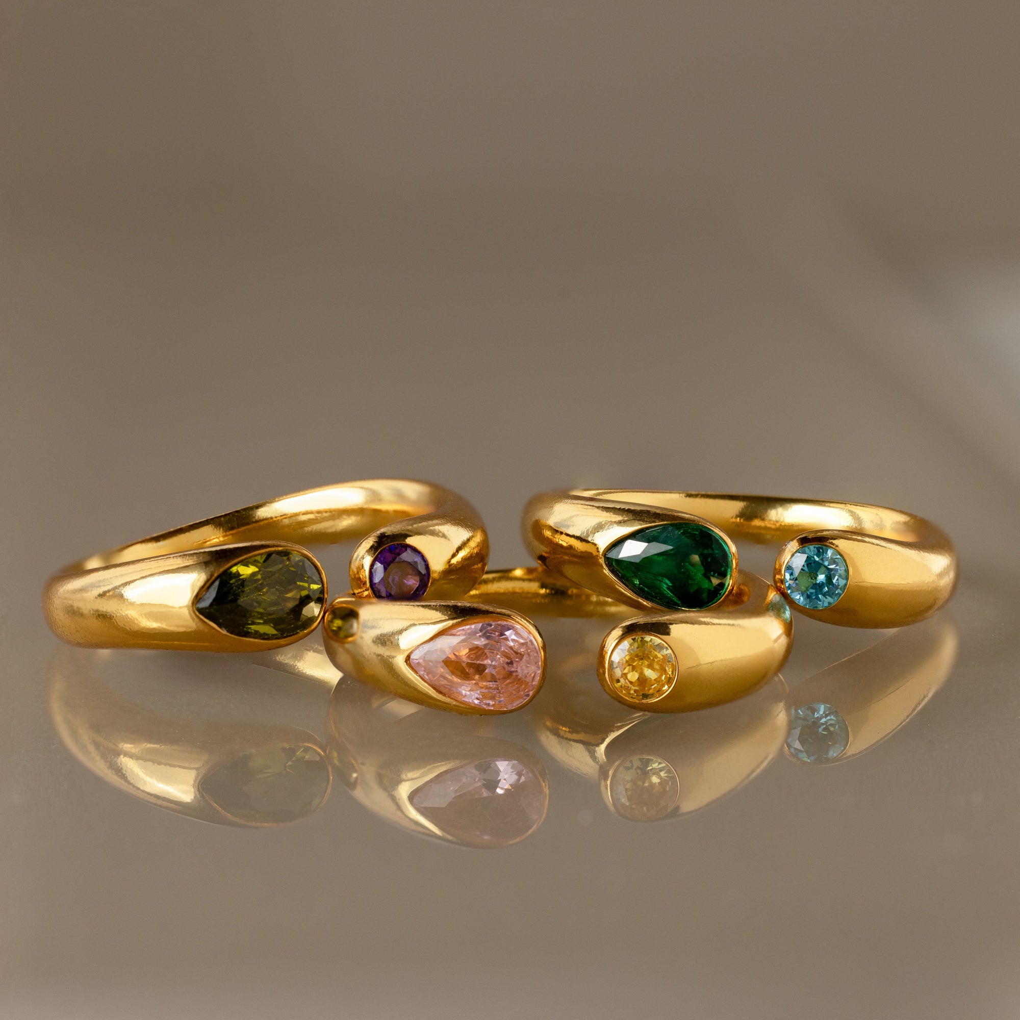 Toi et Moi Birthstone Signet Ring