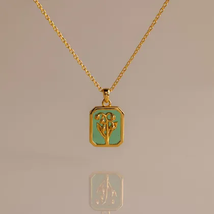 Emerald Birth Flower Charm Necklace pendant