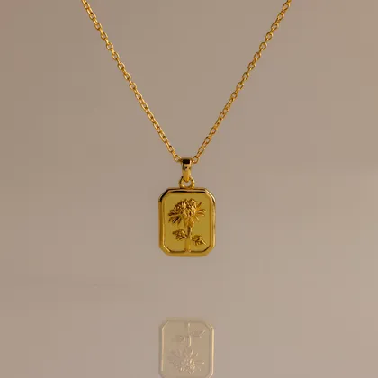 Topaz Birth Flower Charm Necklace pendant